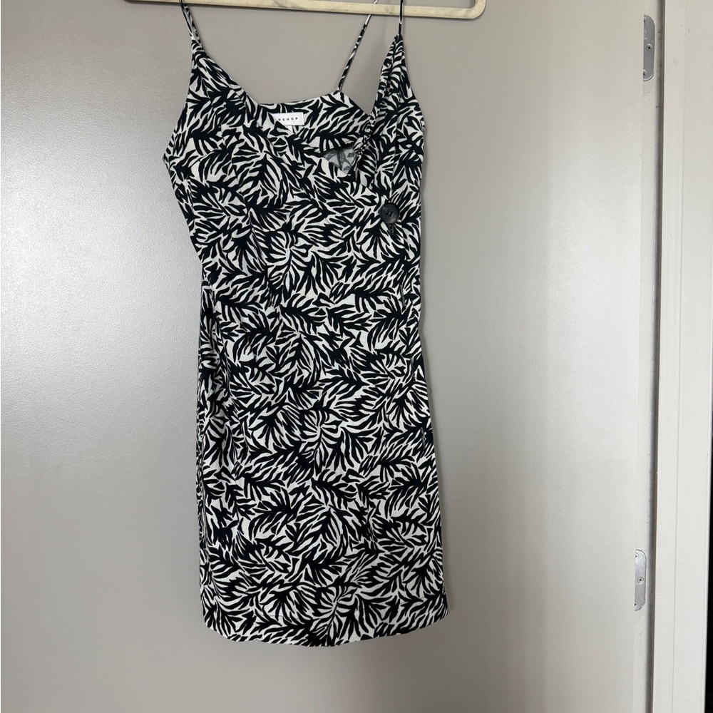 Topshop Black and White Slip Mini Dress